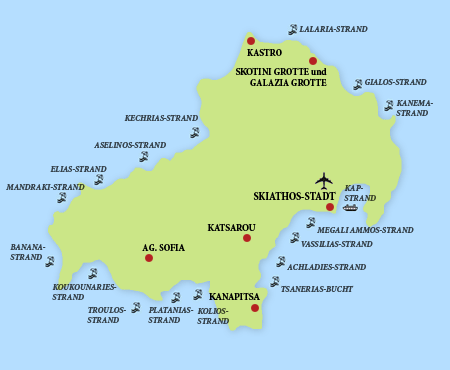 Heureka - Skiathos Karte